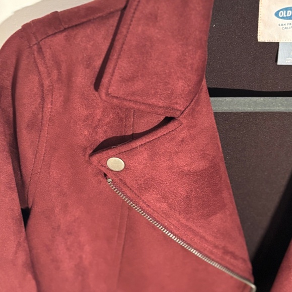 Faux Suede Old Navy Eggplant Moto Jacket S Fall - Picture 5 of 7